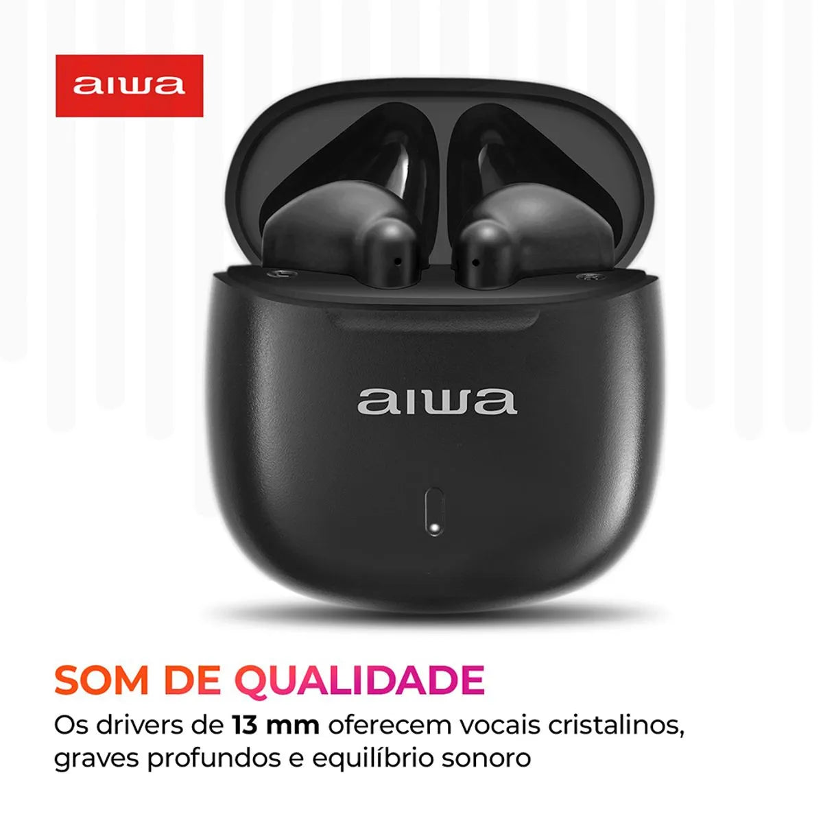 Fone de Ouvido Earbud Aiwa EB-05-B Bluetooth ENC APP