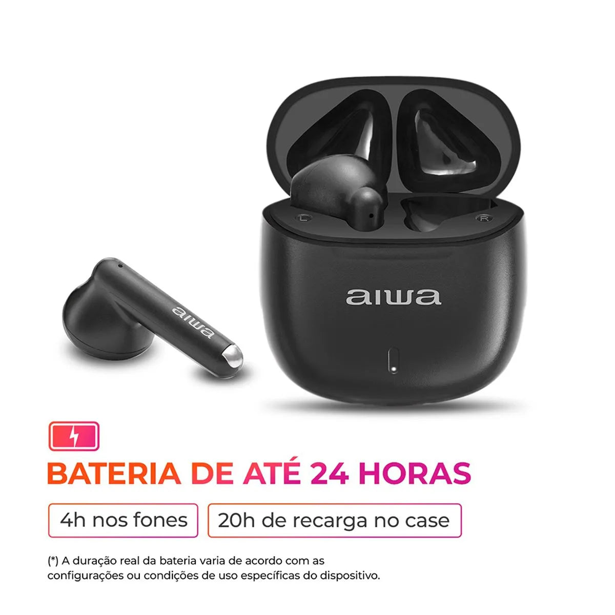 Fone de Ouvido Earbud Aiwa EB-05-B Bluetooth ENC APP