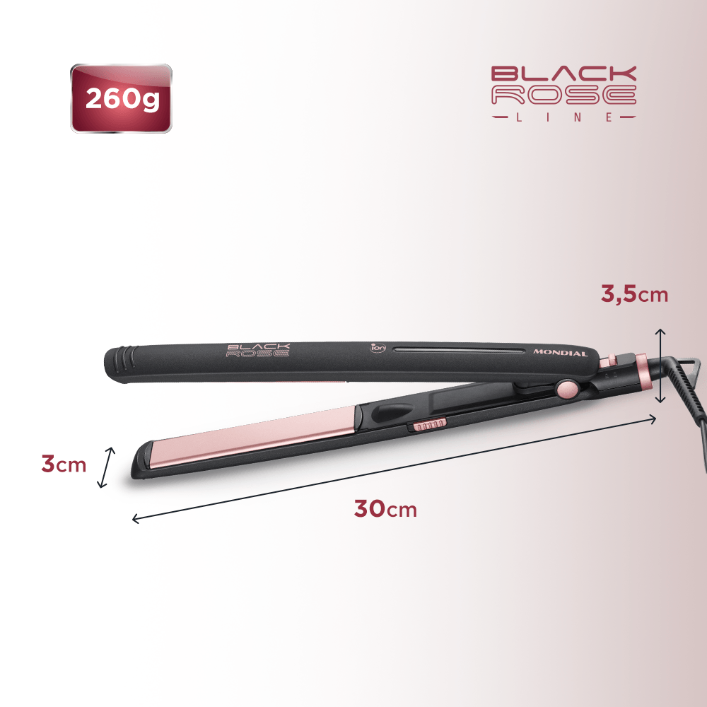 Prancha Alisadora Mondial Black Rose P-27