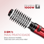Escova Rotativa Infinity Keratin Mondial Vermelho ER-11-KR