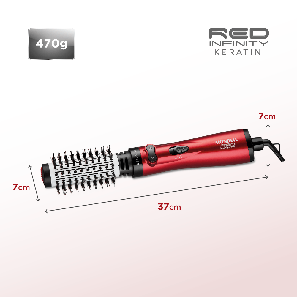 Escova Rotativa Infinity Keratin Mondial Vermelho ER-11-KR