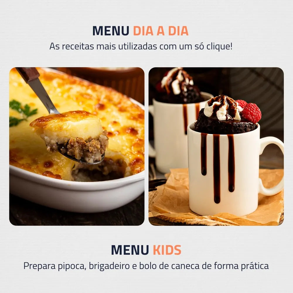 Micro-Ondas Mondial 21L, 1.200W, MO-01-21-W, Branco