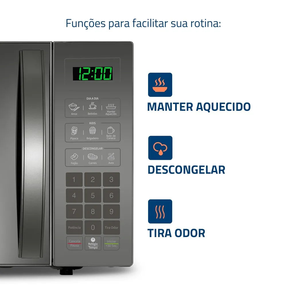 Micro-ondas Mondial 34L, 1.400W, MO-02-34-E, Espelhado