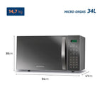 Micro-ondas Mondial 34L, 1.400W, MO-02-34-E, Espelhado