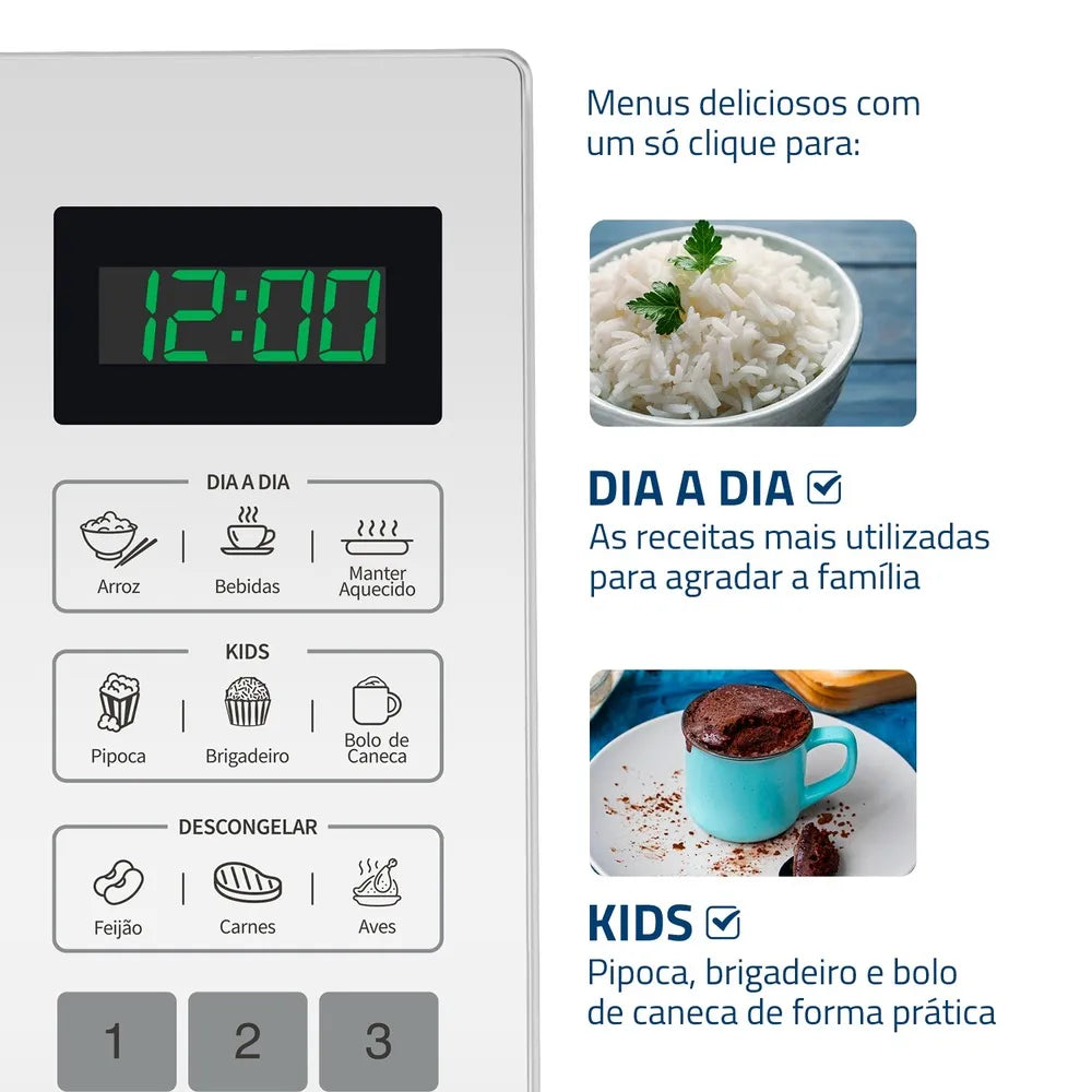 Micro-ondas Mondial 34L, 1.400W, MO-02-34-W, Branco