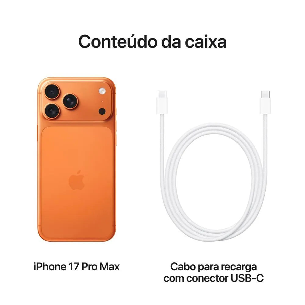 iPhone 17 Pro Max (256GB) Tela de 6,9", 5G e Câmera de 48MP