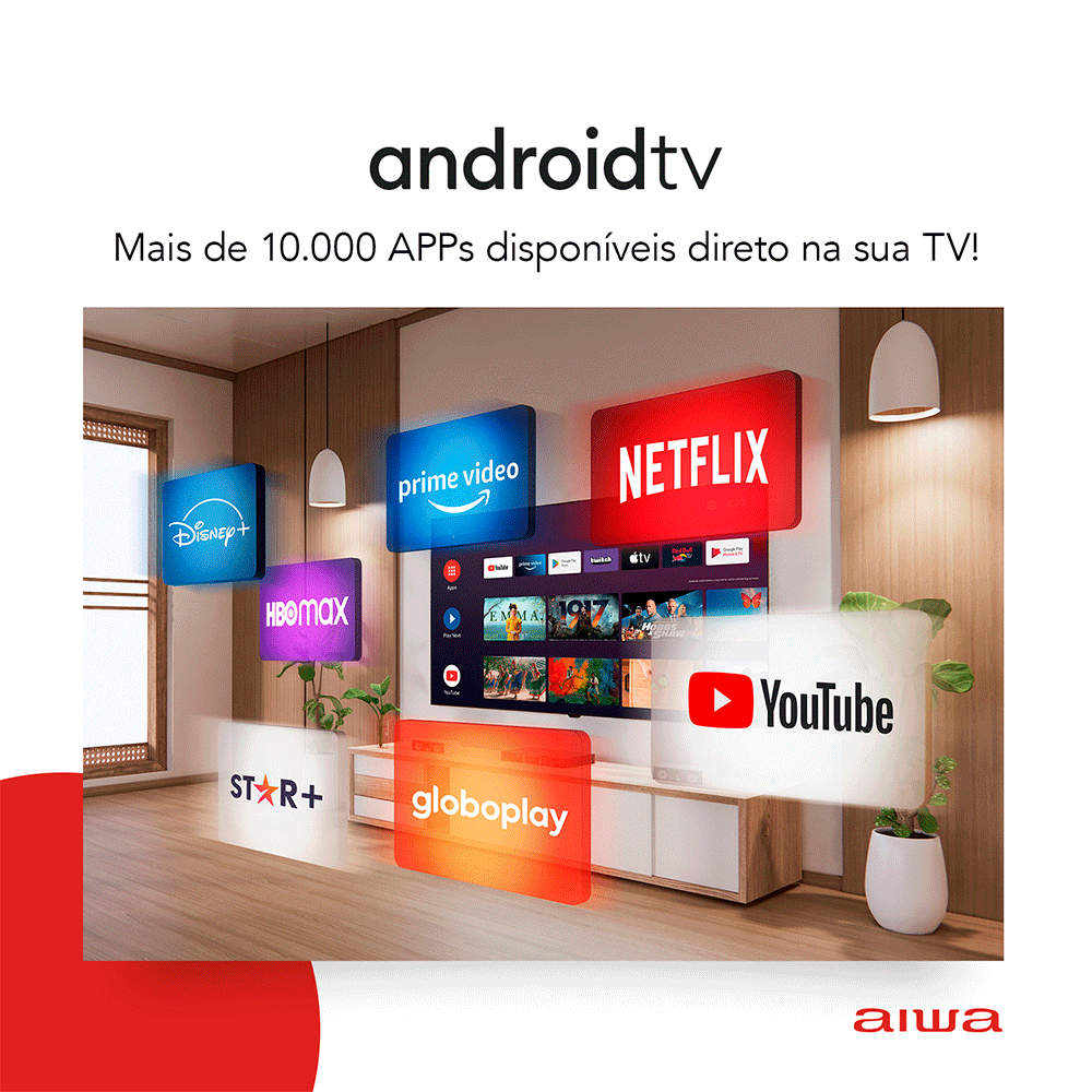 Smart TV Aiwa 32", HD, Android, AWS-TV-32-BL-02-A