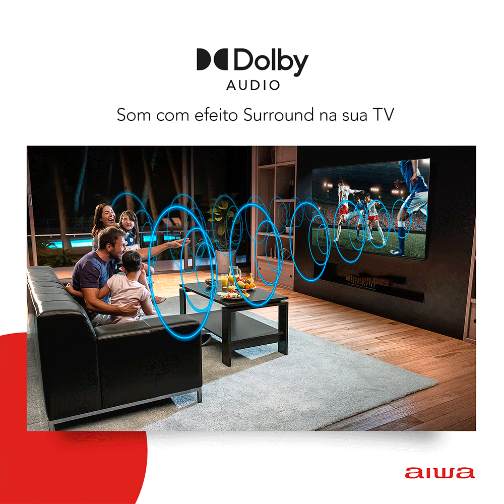 Smart TV Aiwa 43", Full HD, Android, AWS-TV-43-BL-02-A Preto