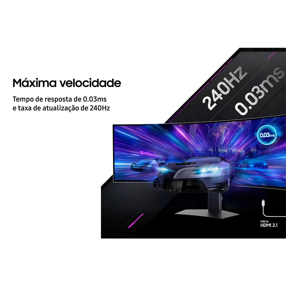 Monitor Gamer Curvo Samsung Odyssey Oled G9 49" DQHD, 240Hz, Ultrawide, Freesync Premium PRO