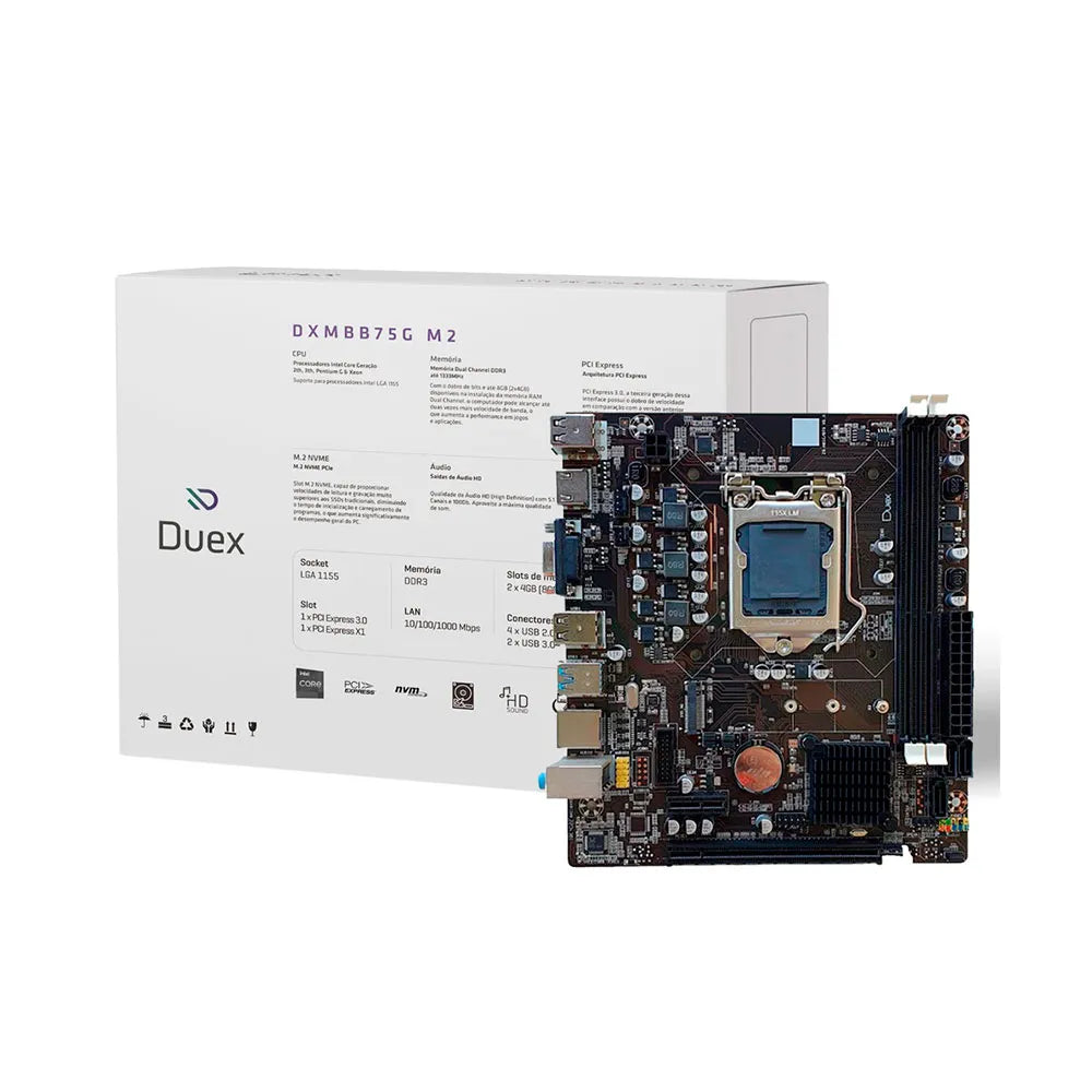 Placa Mãe Duex DXMBB75G M.2 LGA1155 DDR3
