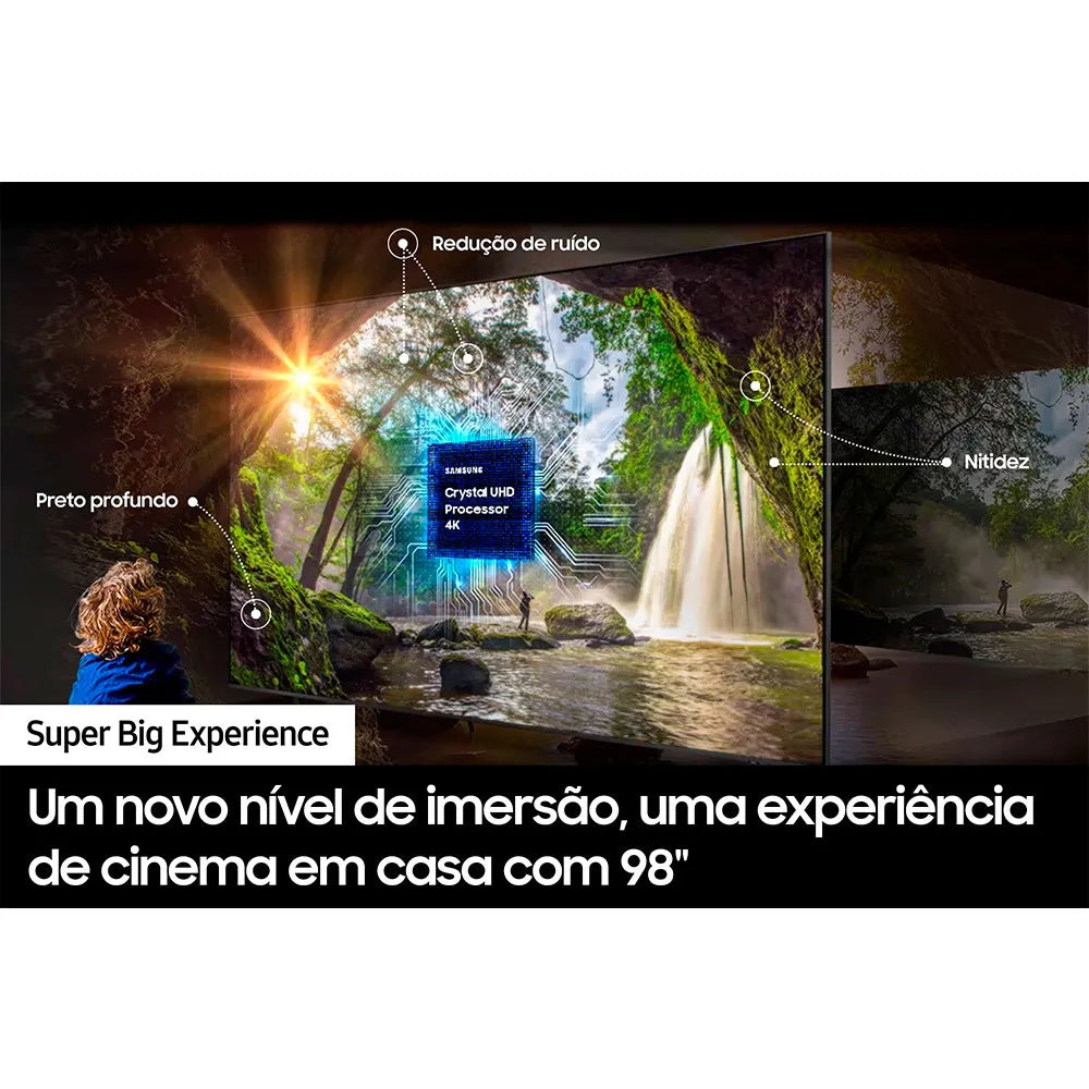Samsung Smart TV 98" LED Super Big 4K 98DU9000, Crystal UHD 4K, 120Hz