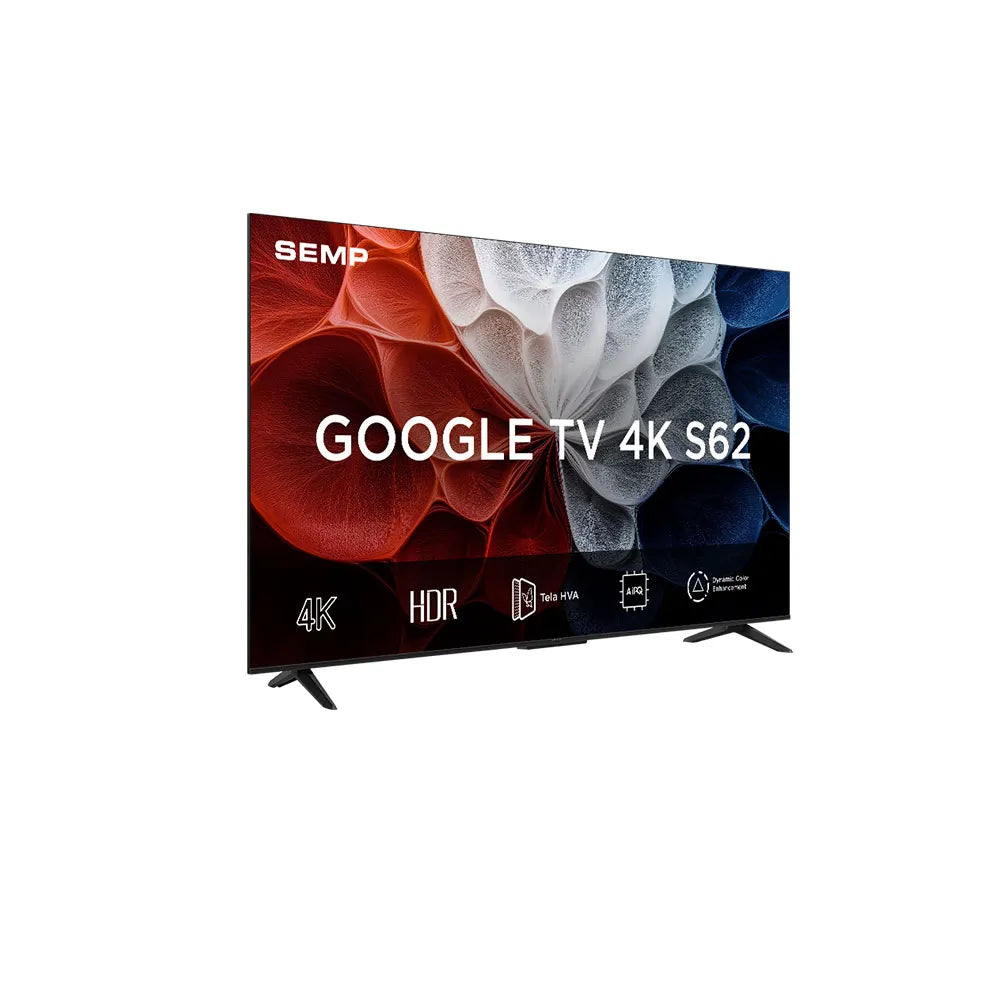 Smart TV LED 55" SEMP S62 4K UHD, Google TV, Wi-Fi Dual Band, Dolby Áudio e Comando por Voz com Google Assistente