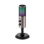 Microfone Gamer Havit GK61, Mesa, USB, Iluminação RGB, Botão de Mudo e Função de Redução de Ruído