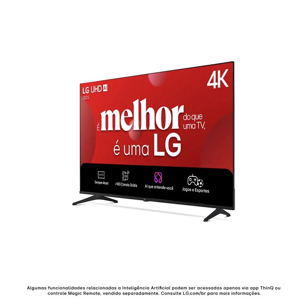 Smart TV LG 43" 4K UHD 43UA7500PSA, Processador a7 AI Gen8, webOS 25, Alexa integrado, Compatível com Apple Airplay2 e Apple Home