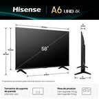 Smart TV Hisense 4K 58" 58A6NV