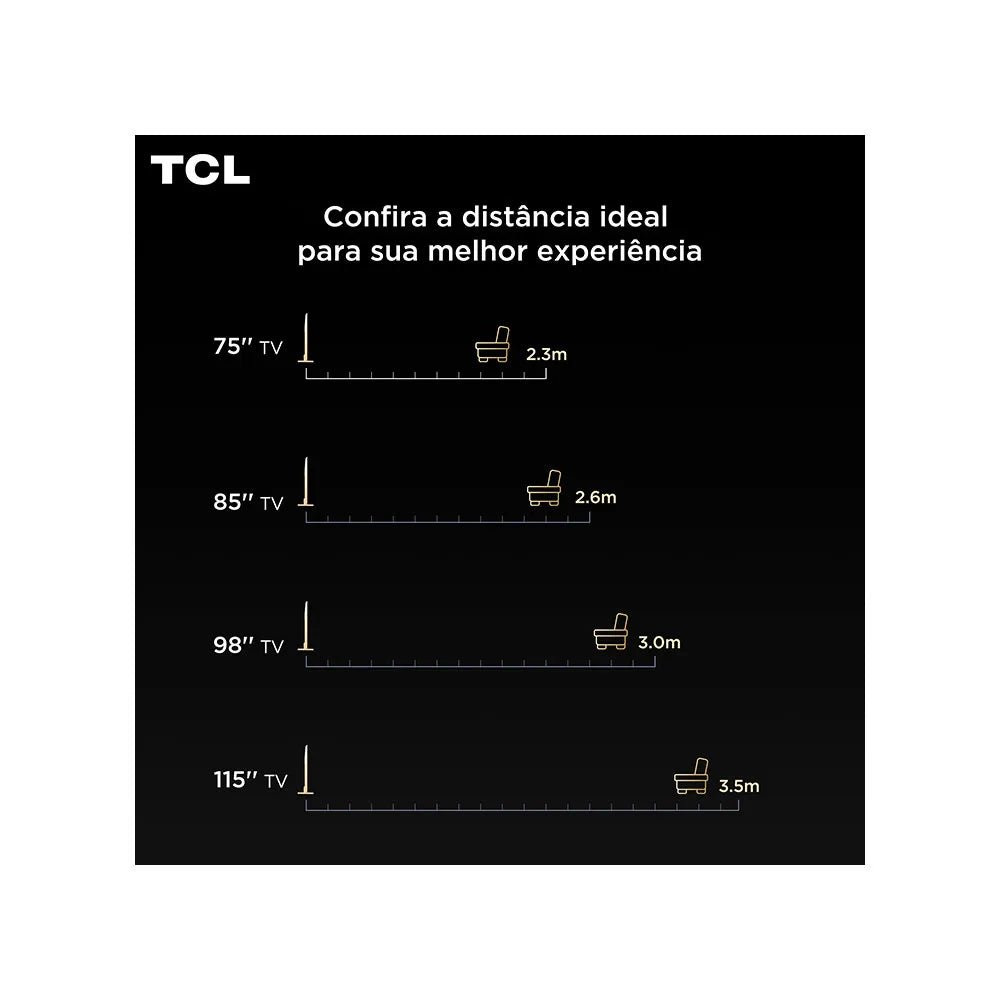 Smart TV TCL 55" QLED 4K P7K, Google TV, Wi-Fi Dual Band, Dolby Vision, Dolby Atmos