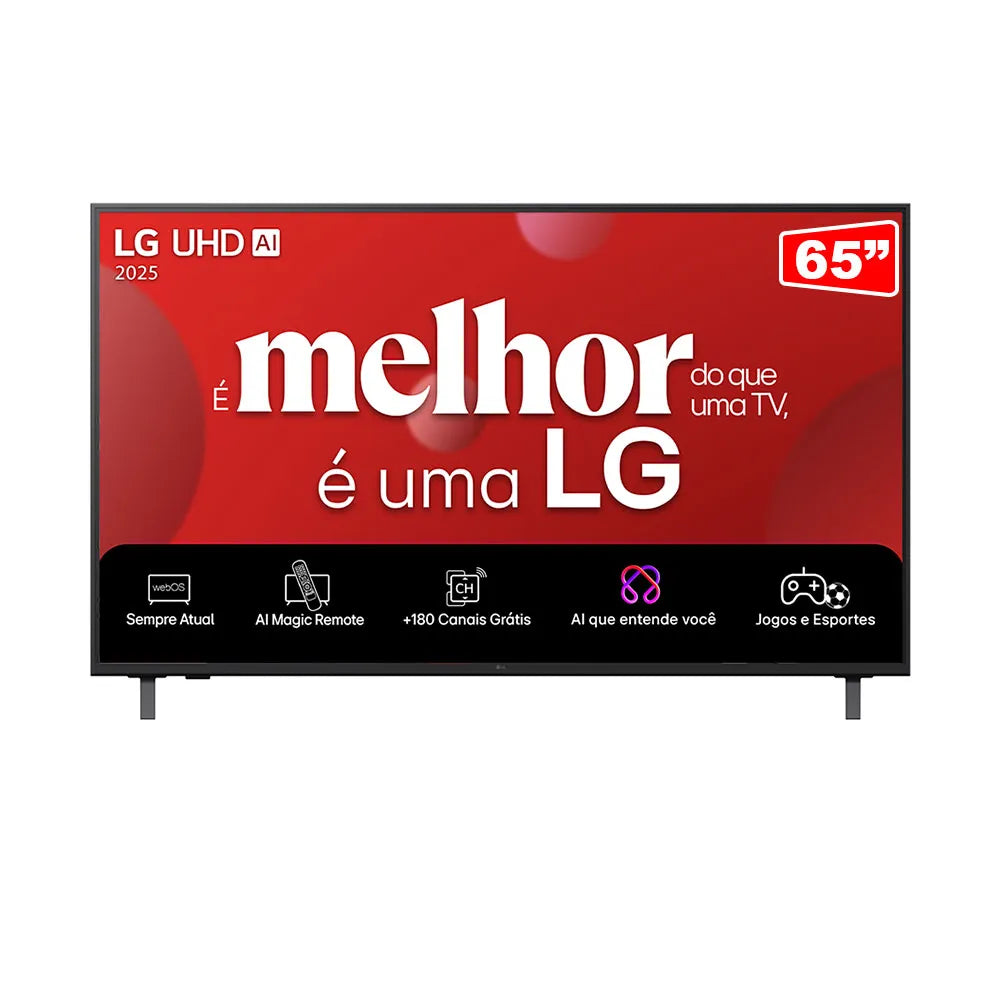 Smart TV LG AI 65" 4K UHD, a7 AI Processor 4K Gen8, webOS 25, 65UA8550PSA Charcoal Black