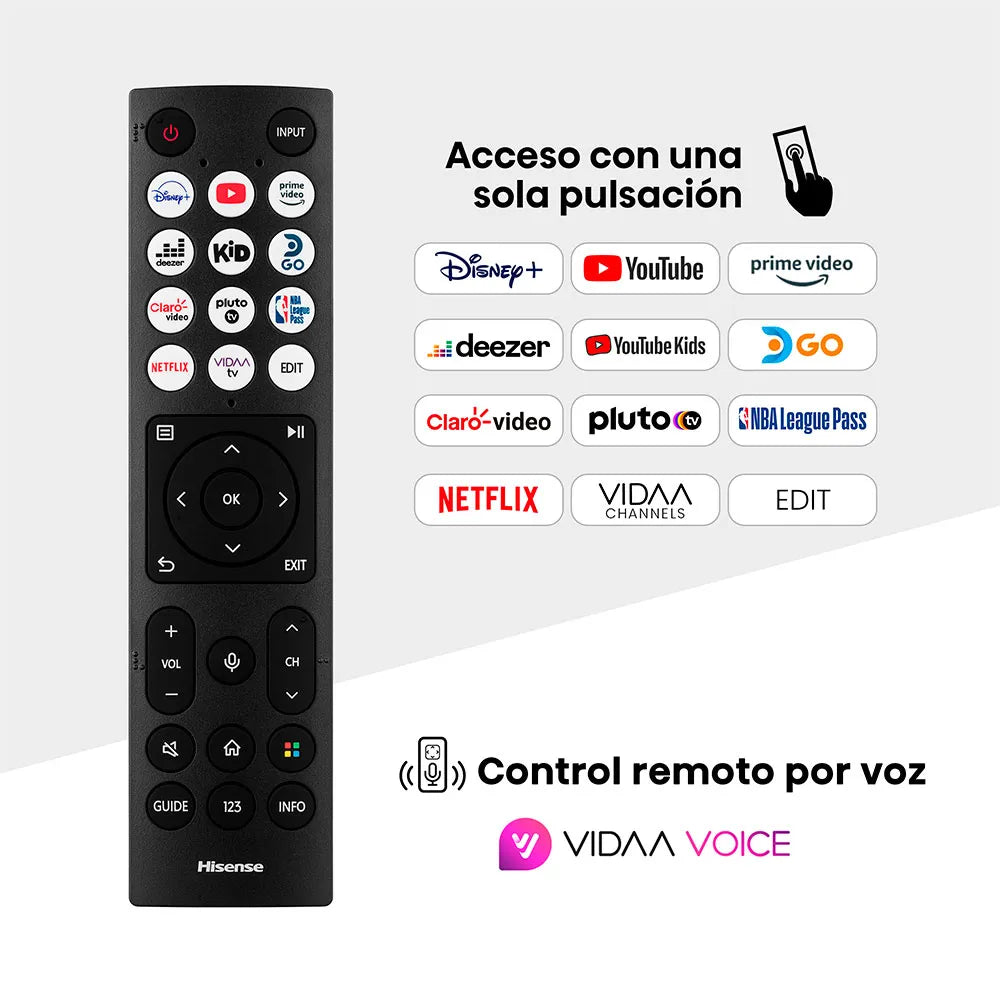 Smart TV 4K DLED 65" Hisense , Plataforma Inteligente VIDAA U9, 65A6NV