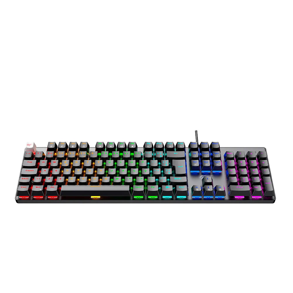 Teclado Mecânico Gamer Havit com Iluminação, USB , ABNT2 - KB432L-PB Preto