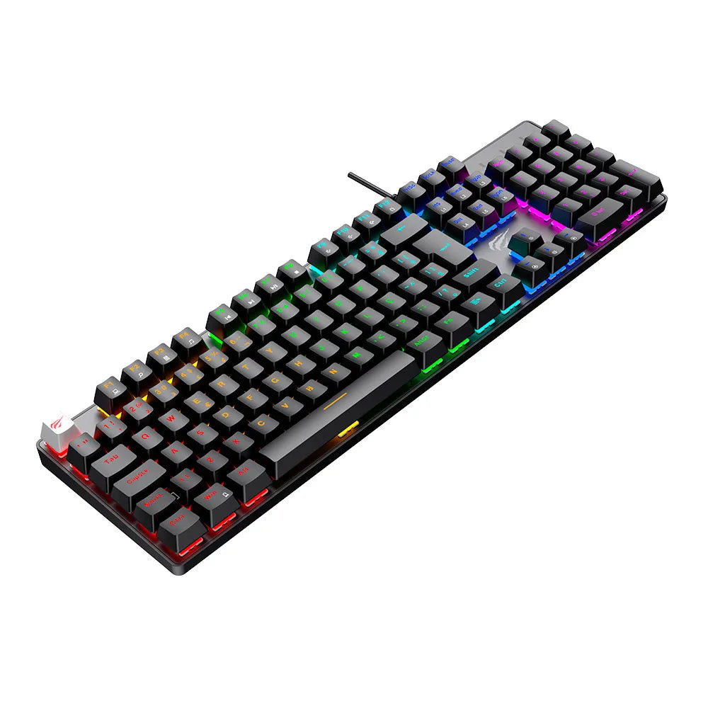 Teclado Mecânico Gamer Havit com Iluminação, USB , ABNT2 - KB432L-PB Preto