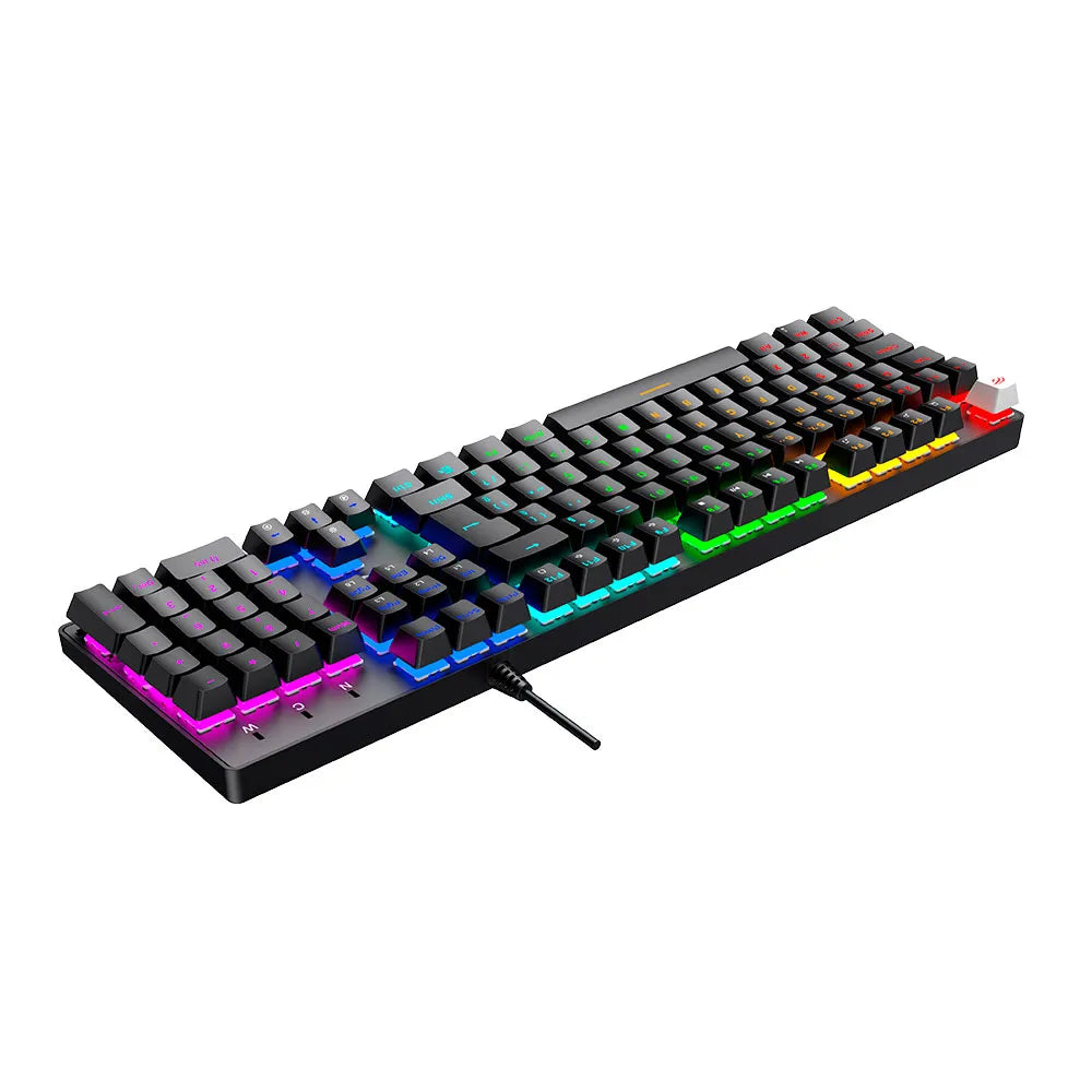 Teclado Mecânico Gamer Havit com Iluminação, USB , ABNT2 - KB432L-PB Preto