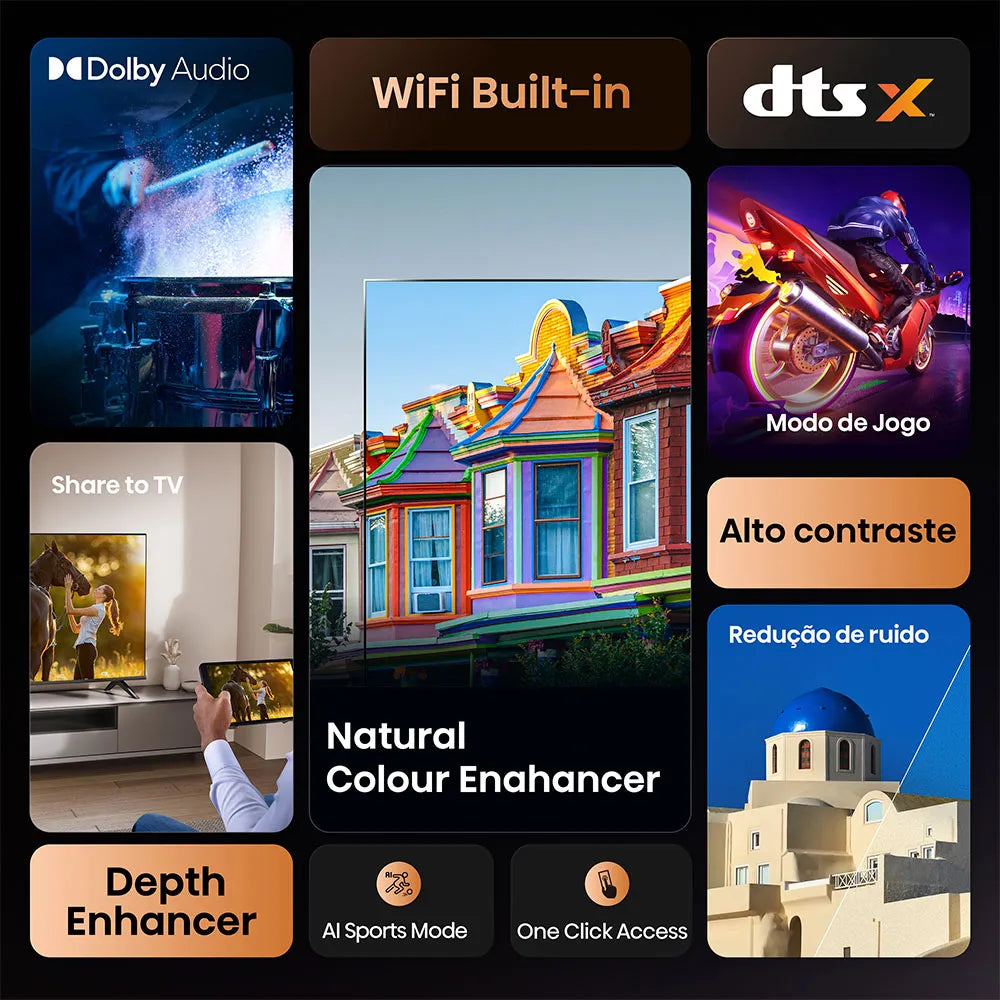 Smart TV Hisense 40" DLED Full HD, 40A4NV