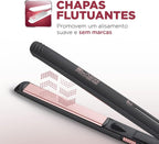 Kit Secador e Prancha Mondial, Tourmaline Íon, Protect Care e Chapas Flutuantes, Preto/Golden Rose