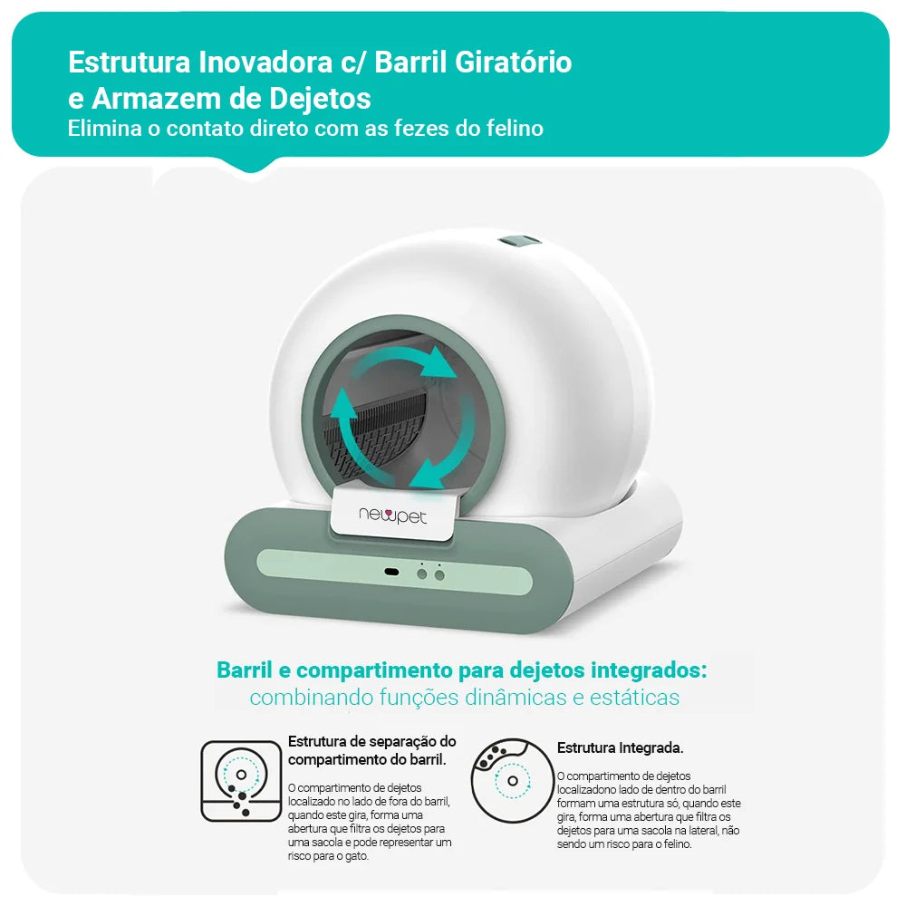 Newpet 65l caixa de areia inteligente para gatos