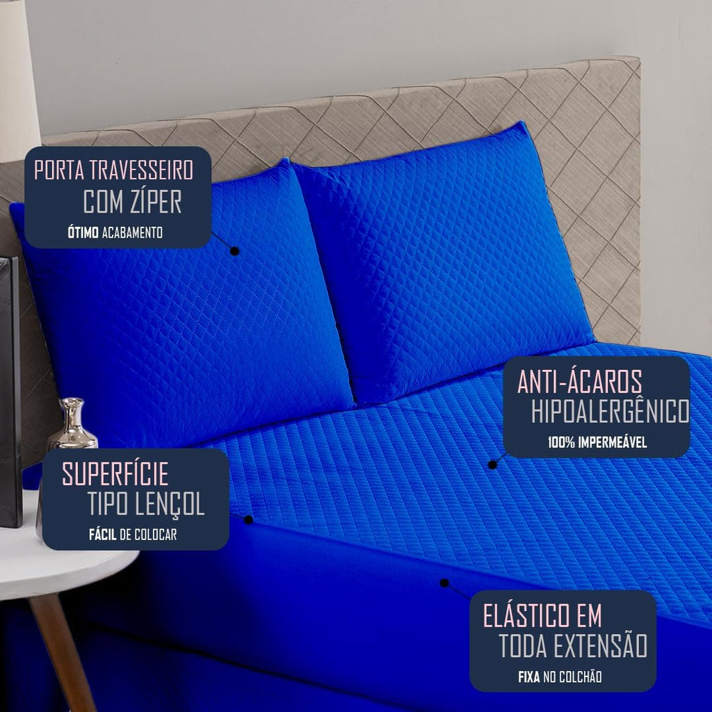 Kit Capa de Colchão Solteiro - 2 Peças - Impermeável c/ 4 Camadas de Proteção