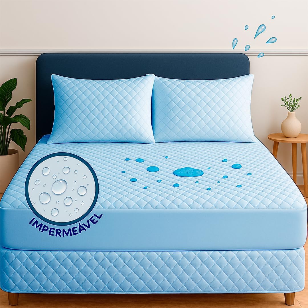 Kit Capa de Colchão Solteiro - 2 Peças - Impermeável c/ 4 Camadas de Proteção