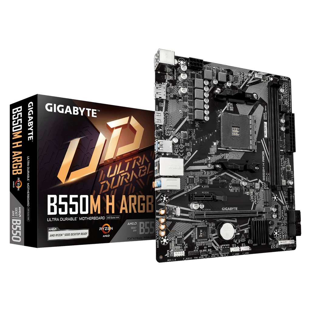 Placa Mãe Gigabyte B550M H ARGB AM4, HDMI, ARGB DDR4