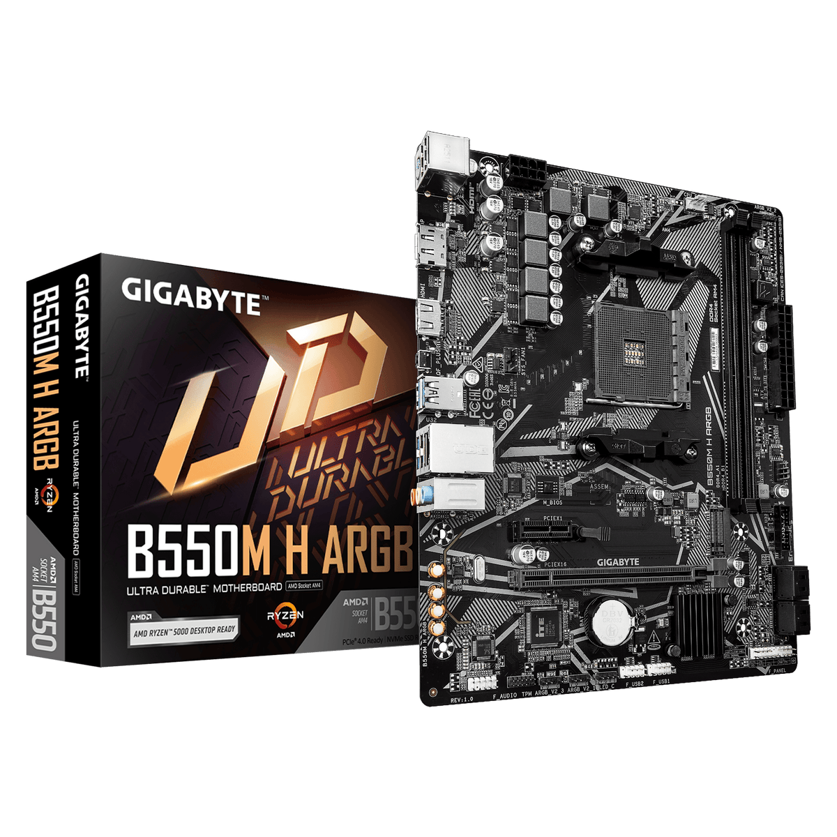 Placa Mãe Gigabyte B550M H ARGB AM4, HDMI, ARGB DDR4
