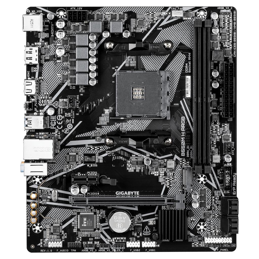 Placa Mãe Gigabyte B550M H ARGB AM4, HDMI, ARGB DDR4