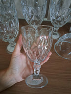 Jogo 4 taça Diamante Vidro 340 ml + Jarra