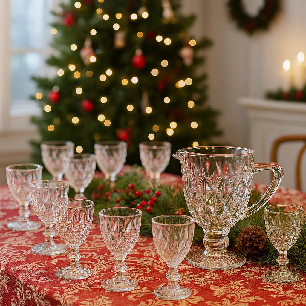 Jogo 4 taça Diamante Vidro 340 ml + Jarra