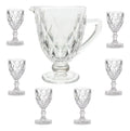 Jogo 4 taça Diamante Vidro 340 ml + Jarra