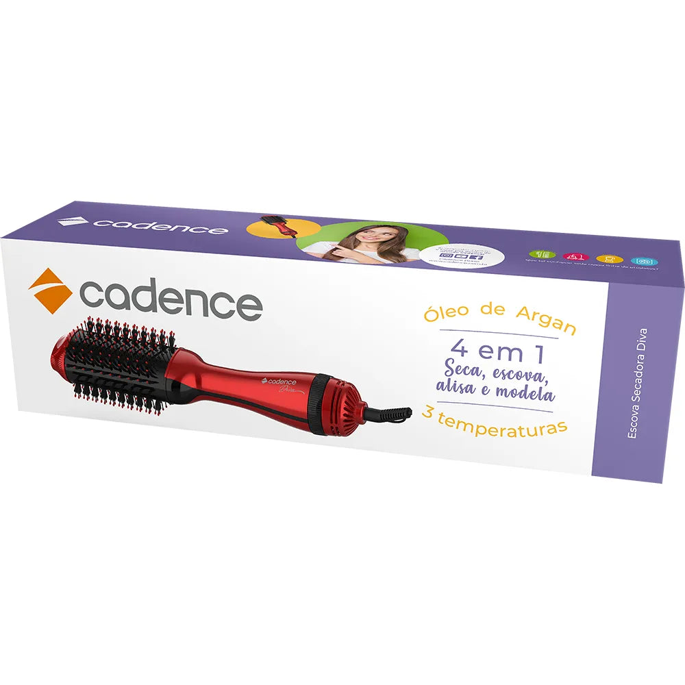 Escova Secadora Cadence Diva ESC704, Vermelho