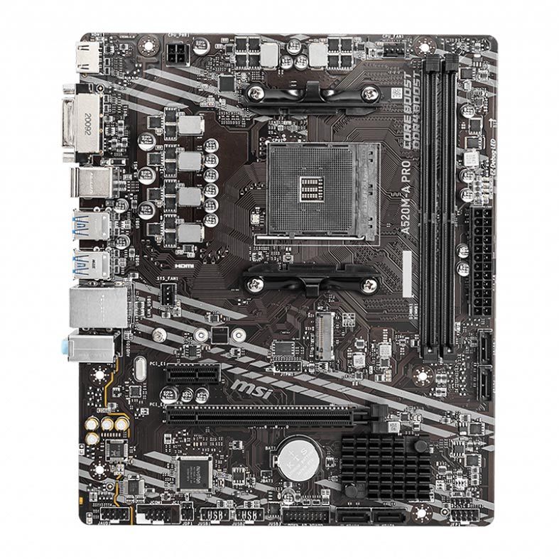 Placa Mae MSI A520M-A PRO, DDR4, Socket AM4, M-ATX, Chipset AMD A520, A520M-A PRO