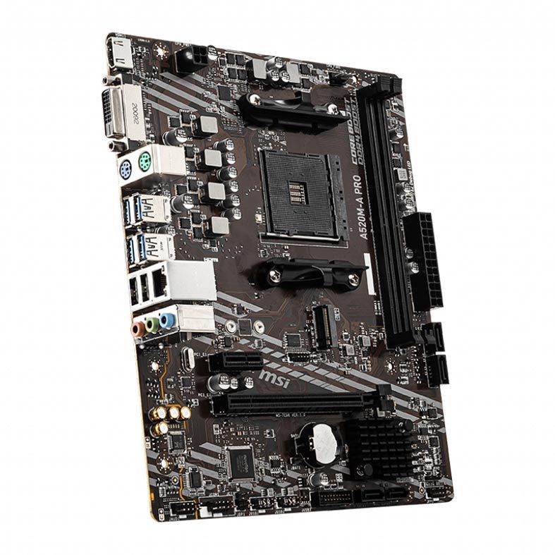 Placa Mae MSI A520M-A PRO, DDR4, Socket AM4, M-ATX, Chipset AMD A520, A520M-A PRO