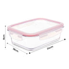 5 Potes Vidro Herméticos 1500ml Retangular Hermético 4 Travas Marmita Premium