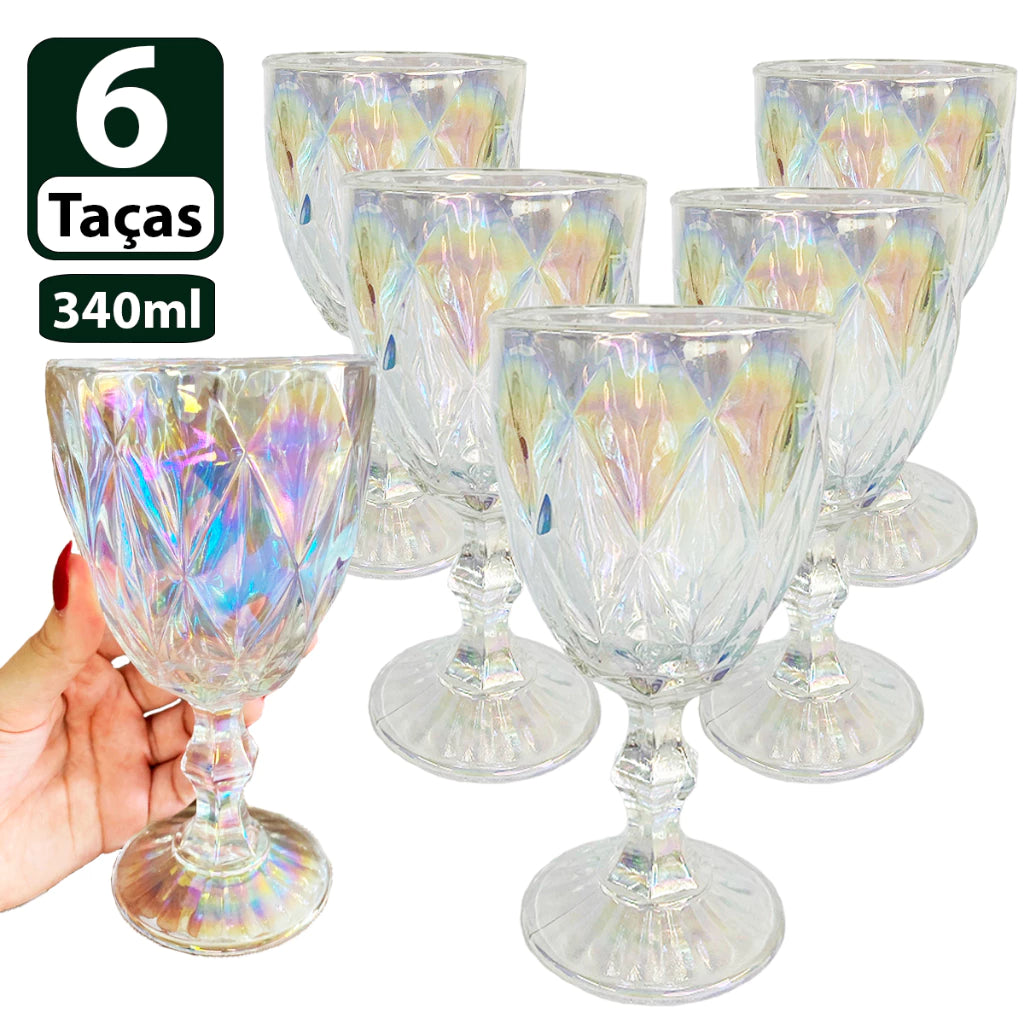 Conjunto Jogo 6 Taças Vidro Diamond 350 ml