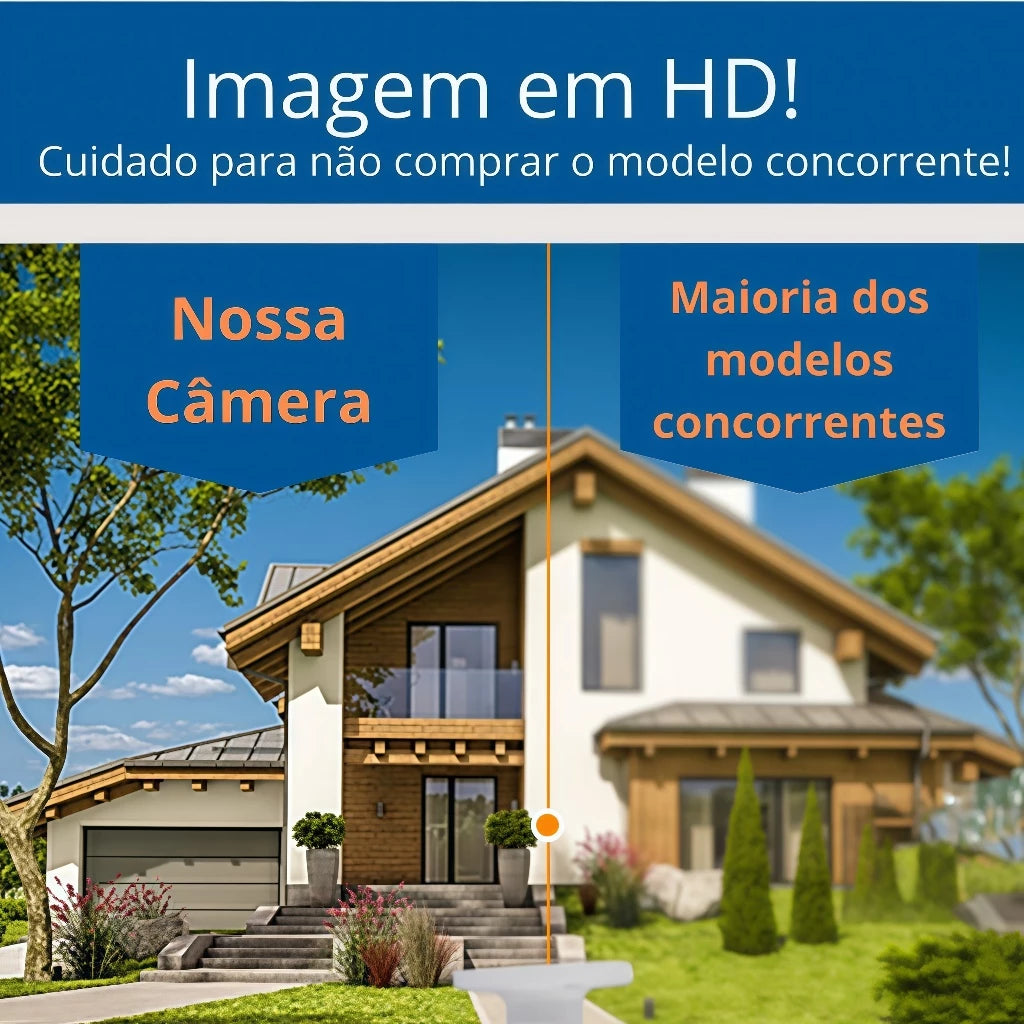 Câmera Segurança Prova D'água Infravermelho Lâmpada Sem Fio Wifi