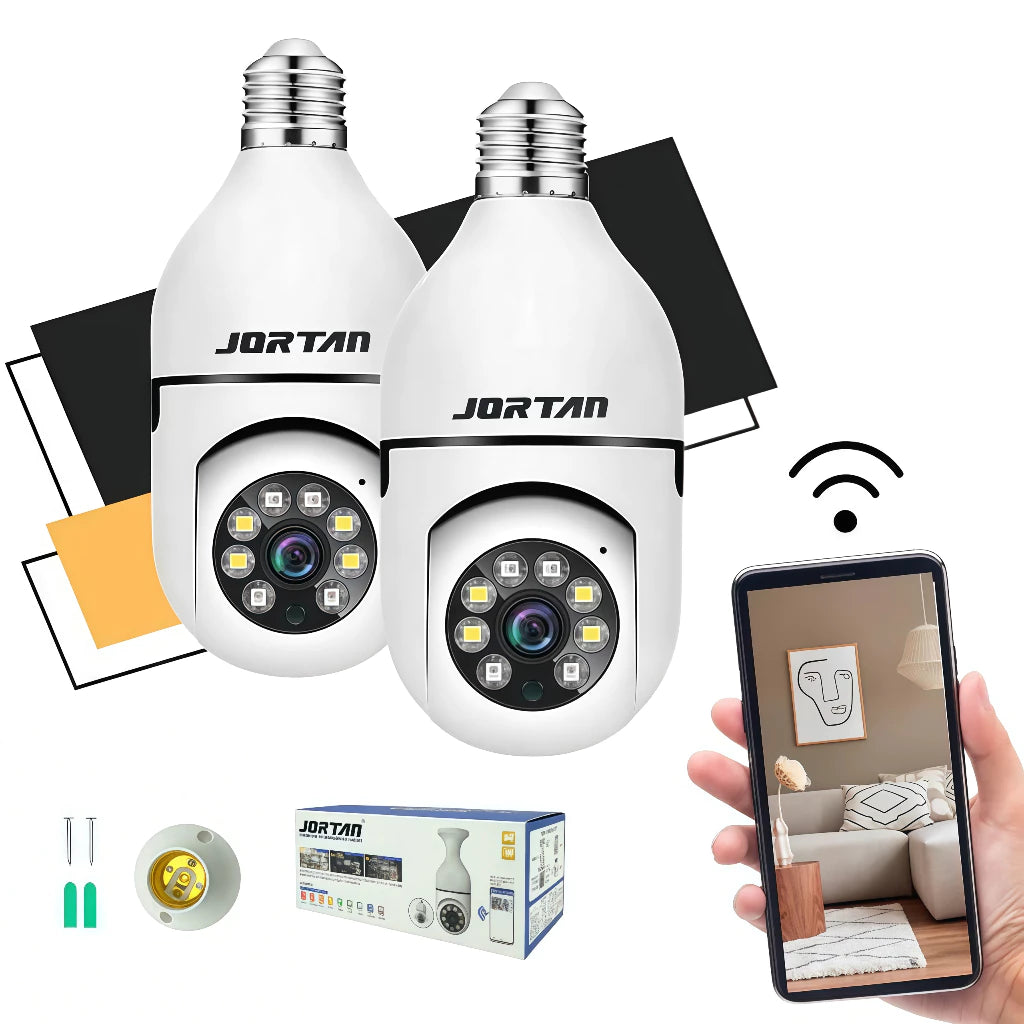 Câmera Segurança Prova D'água Infravermelho Lâmpada Sem Fio Wifi