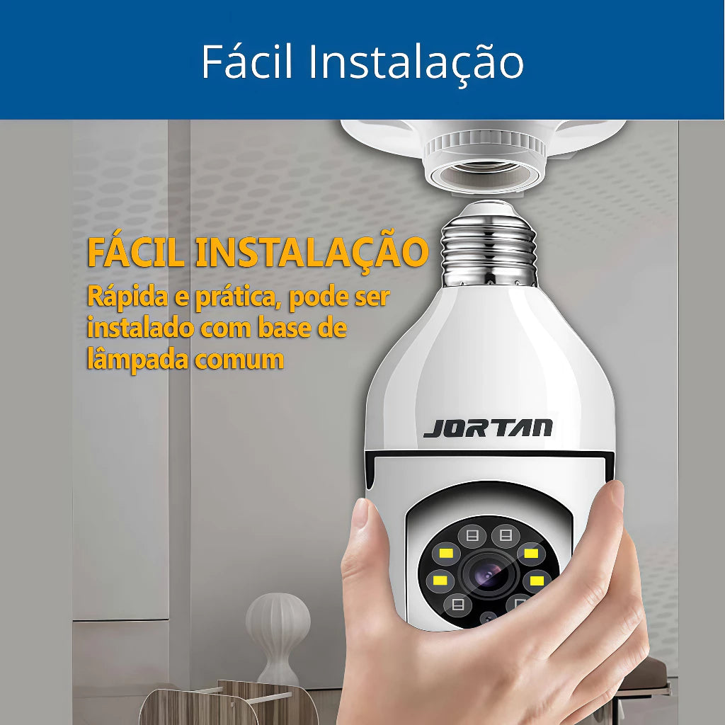 Câmera Segurança Prova D'água Infravermelho Lâmpada Sem Fio Wifi