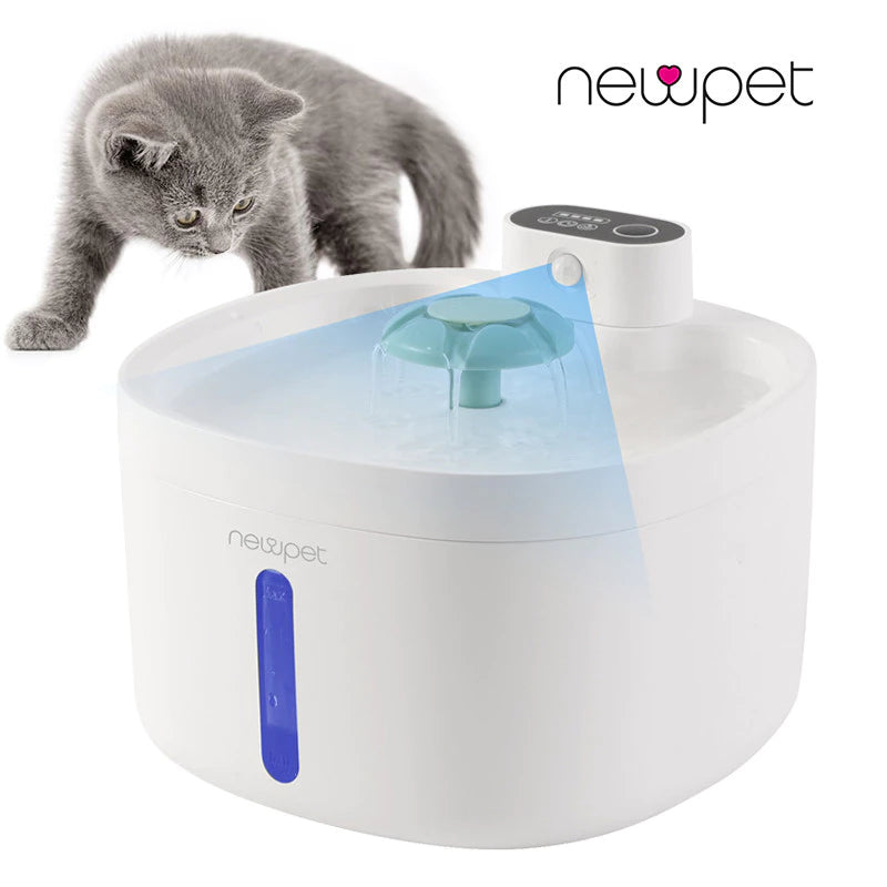 Newpet 2.6l sem fio gato fonte de água sensor automático