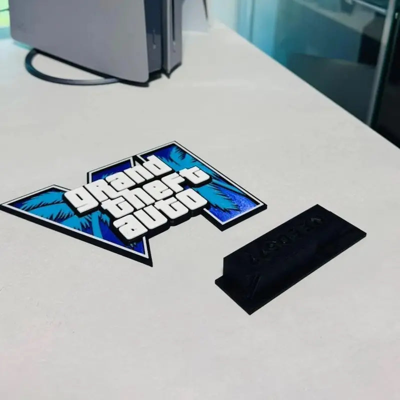Placa Decorativa Grand Theft Auto GTA VI – Enfeite Gamer 3D para Setup, Quarto e Escritório