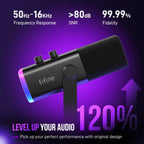 FIFINE Microfone para jogos XLR/USB para podcasting, microfone RGB