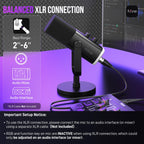 FIFINE Microfone para jogos XLR/USB para podcasting, microfone RGB
