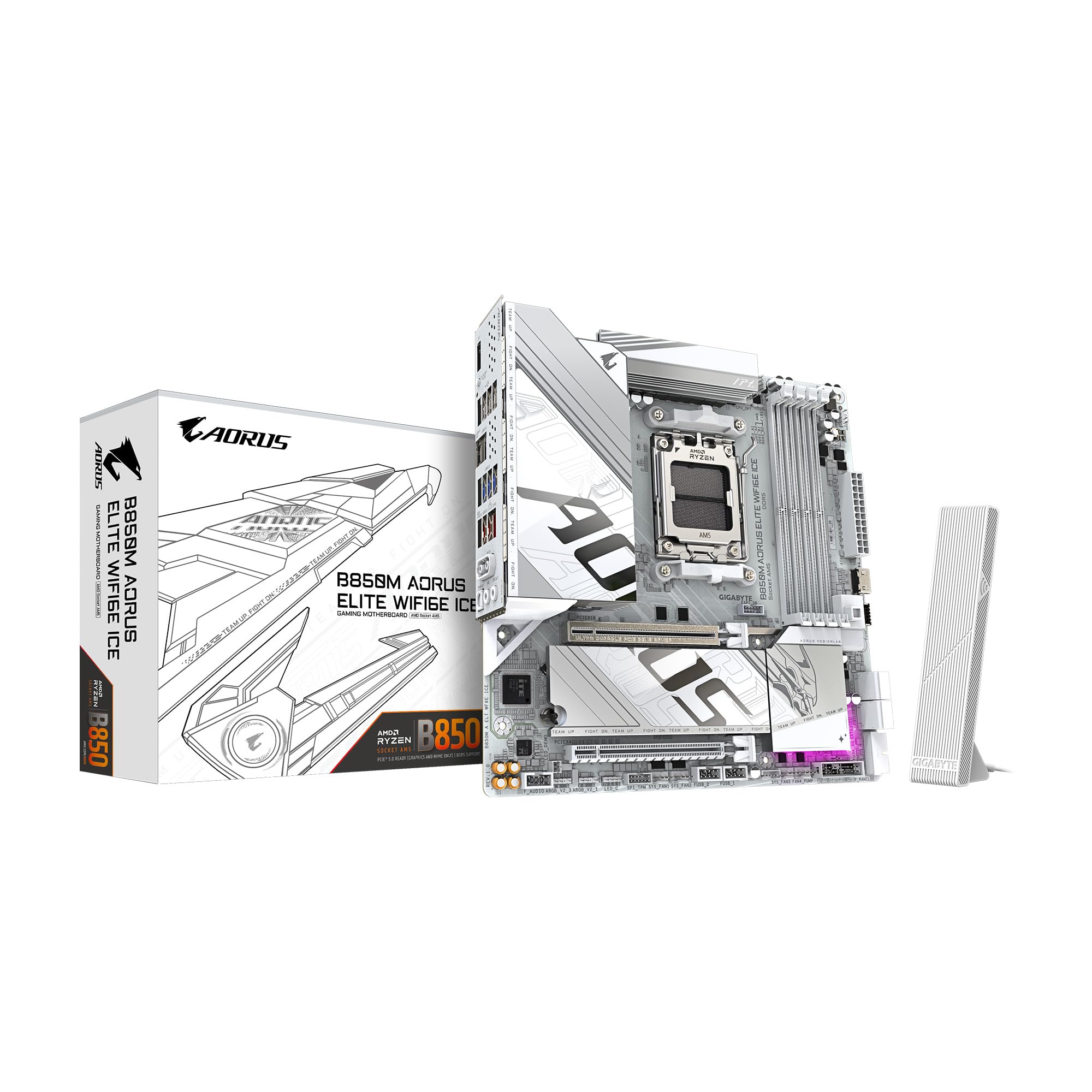 Placa Mãe Gigabyte B850M Aorus Elite WiFi, PCIe 5.0 x16, AM5, Micro ATX, ICE DDR5