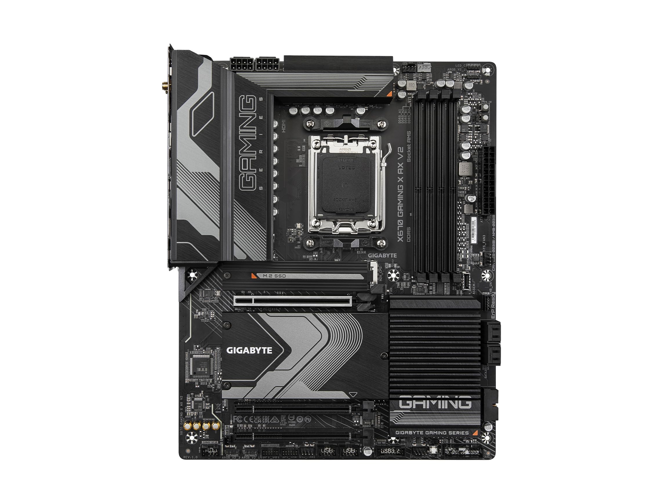 Placa Mãe Gigabyte X670 GAMING X AX V2, AMD AM5, ATX DDR5